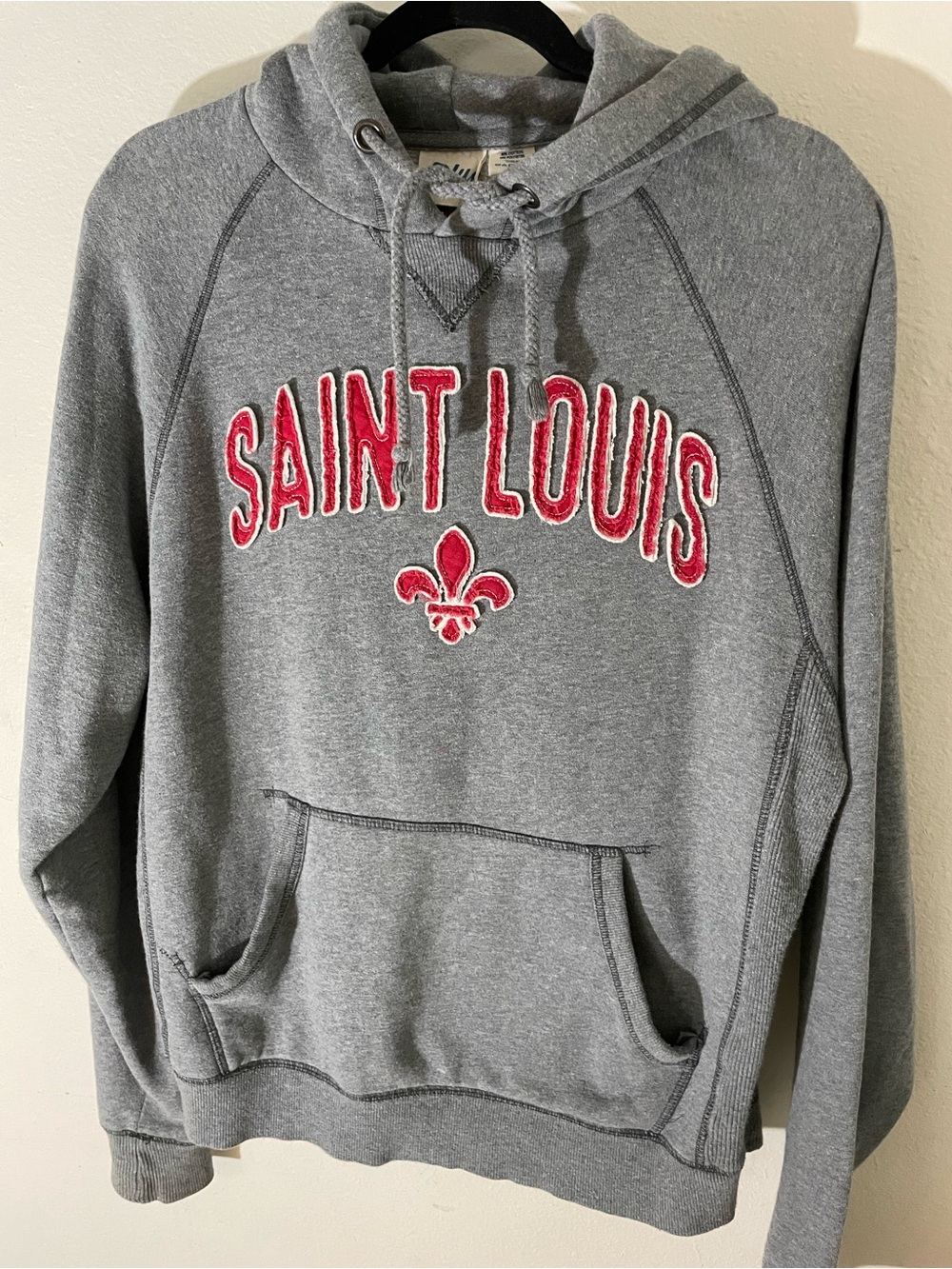 Blue 84 Gray Hoodie with Red Saint Louis Applique